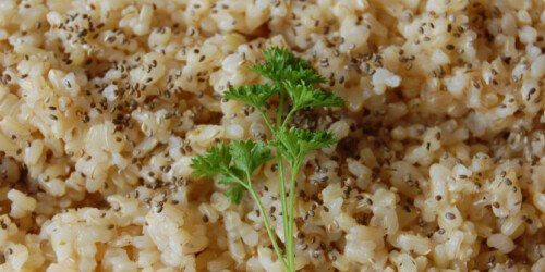 Arroz vegetariano con chía