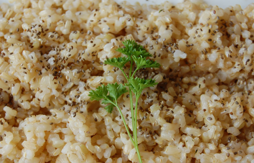 Arroz vegetariano con chía