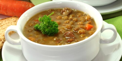 Sopa de lentejas con verduras