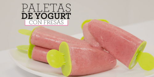 Paletas de yogurt de fresa