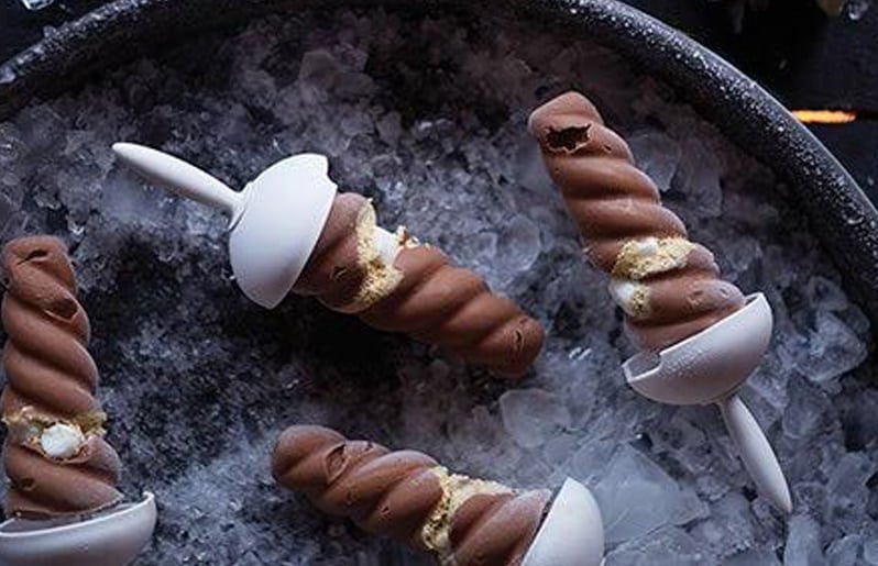 paletas de chocolate con malvavisco