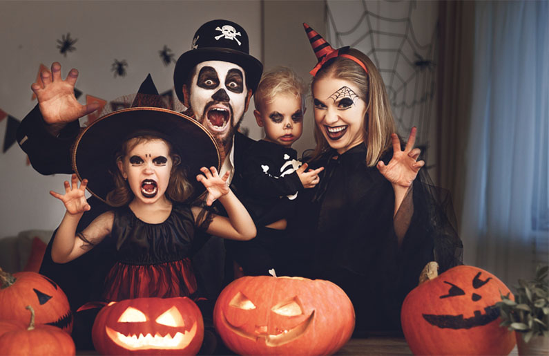 disfraces de Halloween en familia