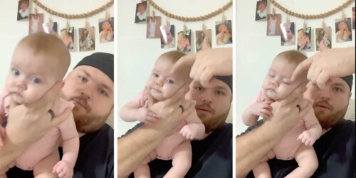 Papá se hace viral con este truco para dormir a su bebé