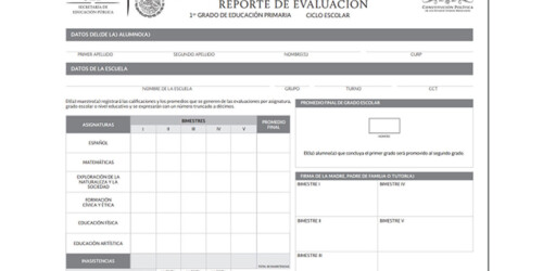 Boleta de calificaciones del ciclo escolar 2020-2021 de la SEP