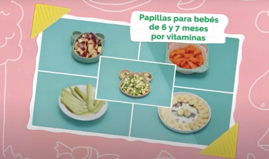 Papillas para bebés de 6 y 7 meses con vitaminas y minerales