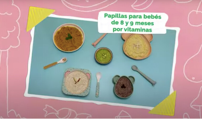 Papillas para bebés de 8 y 9 meses con vitaminas
