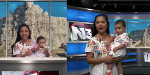 Conductora mexicana que da las noticias con su bebé en brazos y así responde la gente