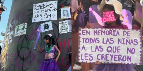 8M: Adolescentes, niñas y bebés en la marcha del Día de la Mujer