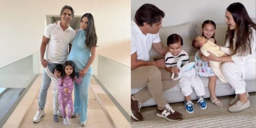 Momento en el que Ximena Navarrete reúne a sus tres hijos por primera vez